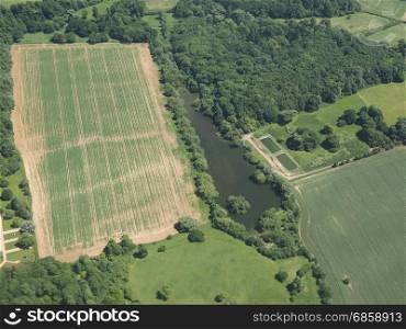 Aerial view of Great Hallingbury, UK. Aerial view of Great Hallingbury in Essex, England, UK