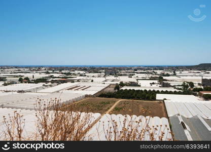 Aerial view of greenhouses. Aerial view of greenhouses in Antalya, Turkey