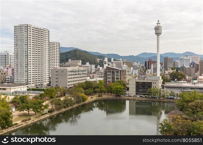 Aerial view of Hiroshima from its castle