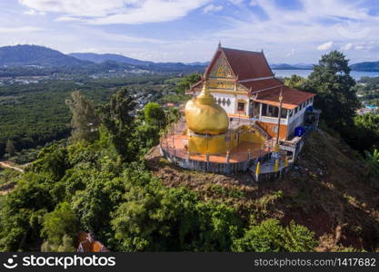 Aerial view of kyaik-htiyo temple Phuket Thailand