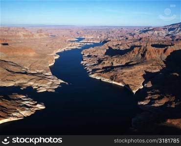 Aerial view of Lake Powell and Glen Canyon.