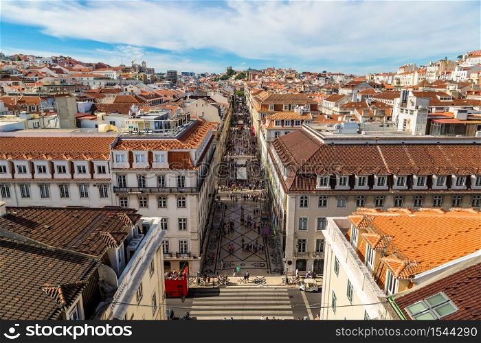 Aerial view of Lisbon, Portugal. Sao Jorge Castle