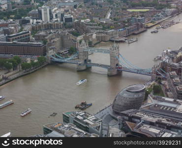 Aerial view of London. Aerial view of River Thames in London, UK