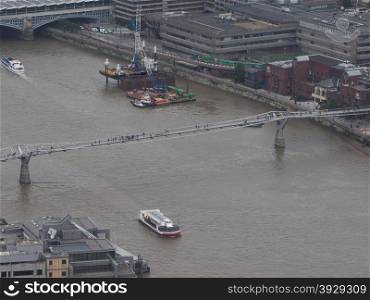 Aerial view of London. Aerial view of River Thames in London, UK