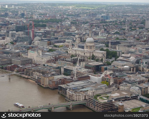 Aerial view of London. Aerial view of St Paul cathedral in London, UK