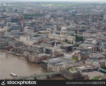 Aerial view of London. Aerial view of St Paul cathedral in London, UK