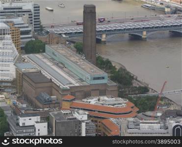 Aerial view of London. Aerial view of Tate Modern art gallery in London, UK