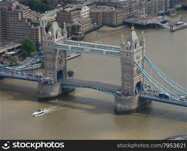 Aerial view of London. Aerial view of Tower Bridge in London, UK
