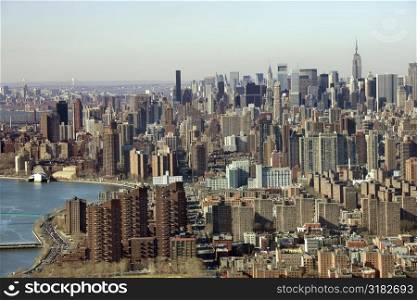 Aerial view of Manhattan in New York City.