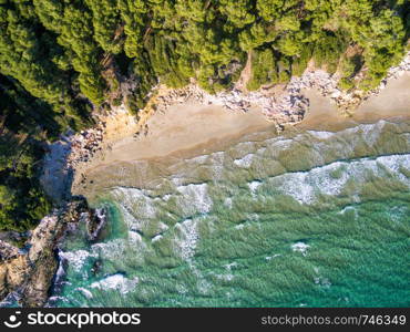 Aerial view of mediterranean coast at Costa Brava, Spain