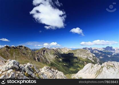 Aerial view of Monzoni Valley on summer, Trentino Italy