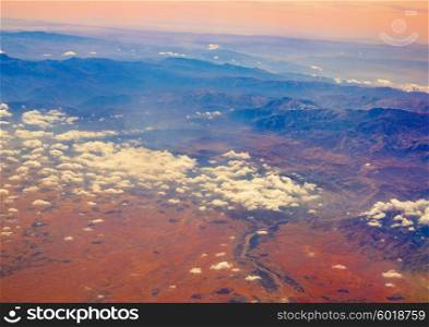 Aerial view of Morocco Atlas in Africa