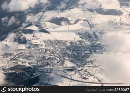 Aerial view of Moscow suburb