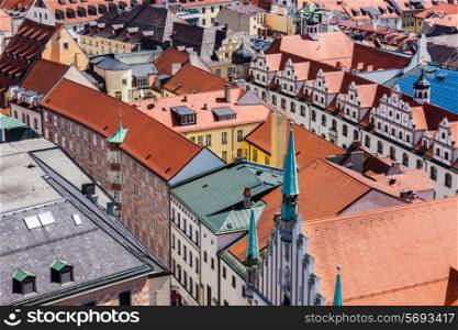 Aerial view of Munich cityscape, Bavaria, Germany