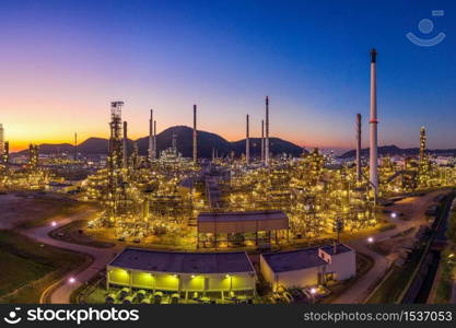 Aerial view of Oil refinery, Panorama of Oil Industry.