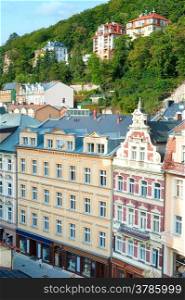 Aerial view of Old Town. Karlovy Vary, Czech Republic