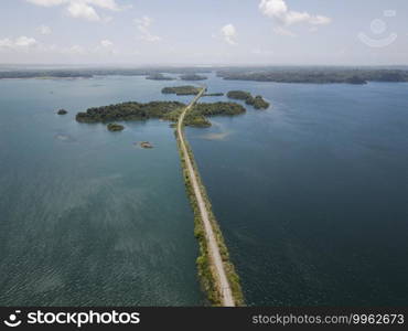 Aerial View Of Panama Canal On The Atlantic Side
