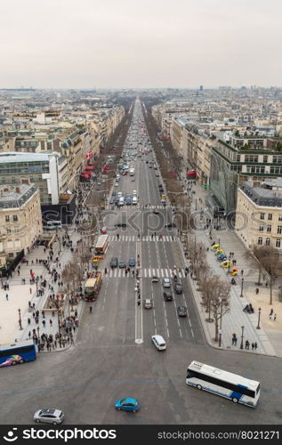 Aerial View of Paris cityscape France