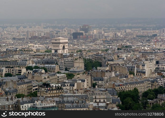 Aerial view of Paris France