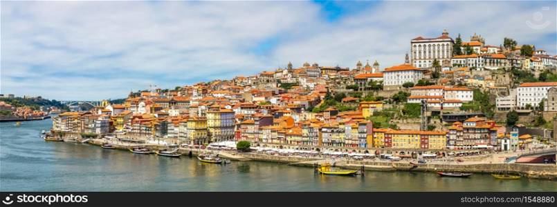Aerial view of Porto in Portugal in a beautiful summer day