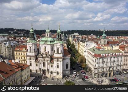 aerial view of prague from top of city hall