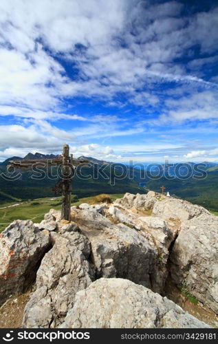 aerial view of Rolle pass and Paneveggio Natural park from Castellazzo mount, Trentino, Italy