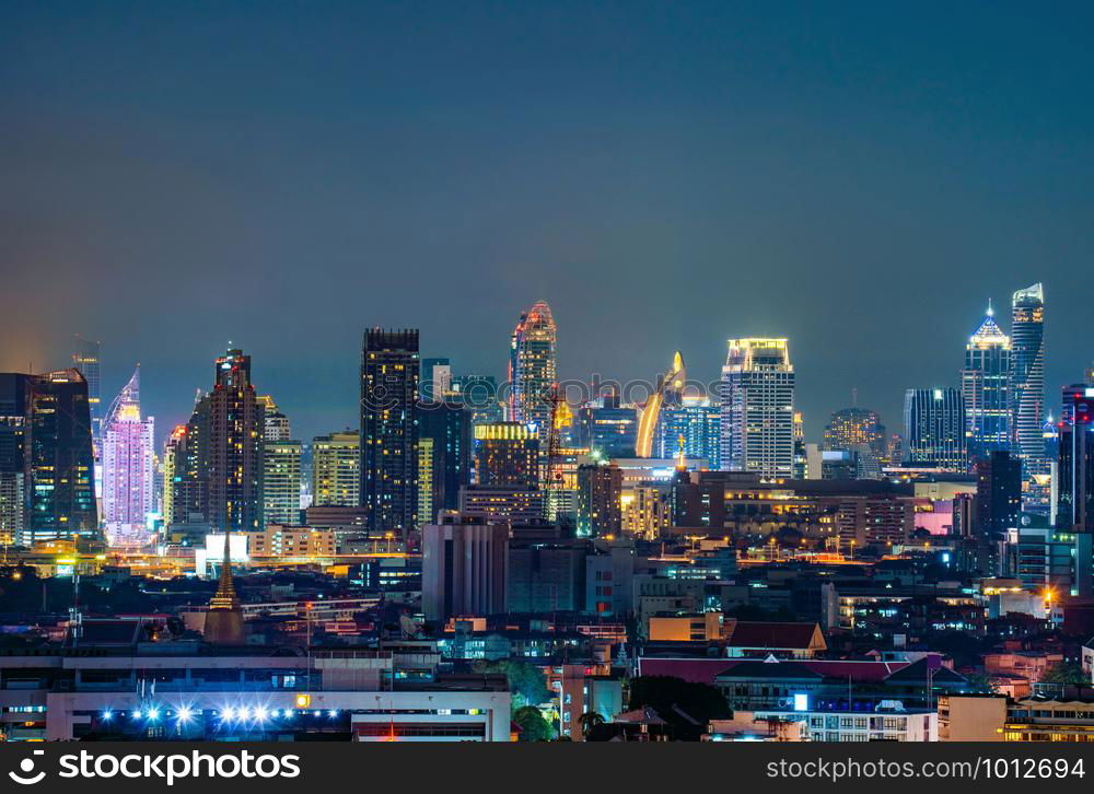 Aerial View Of Sathorn District, Bangkok Downtown Skyline. Thailand ...