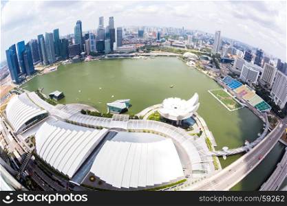 Aerial View of Singapore city
