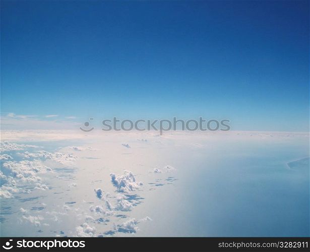 Aerial view of sky and clouds.