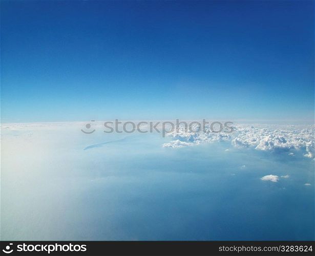 Aerial view of sky and clouds.