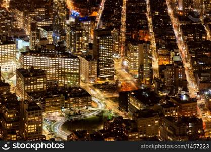 Aerial view of SOHO Chinatown in Lower Manhattan New York city New York States United States. United States Landmark Travel Destination and cityscape concept.