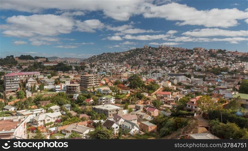 Aerial view of the Antananarivo, capital city of Madagascar