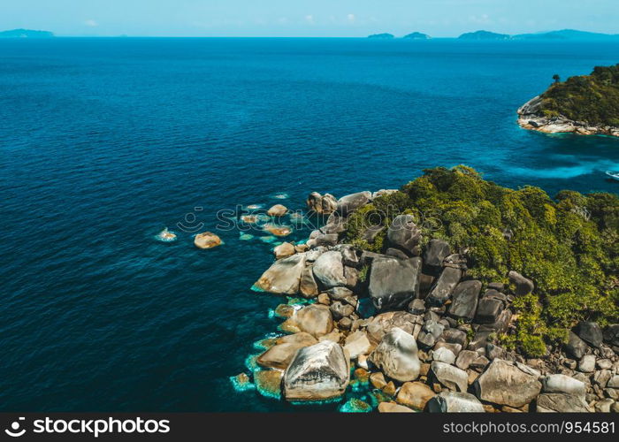 Aerial View of the beach in Boulder Island, Myanmar