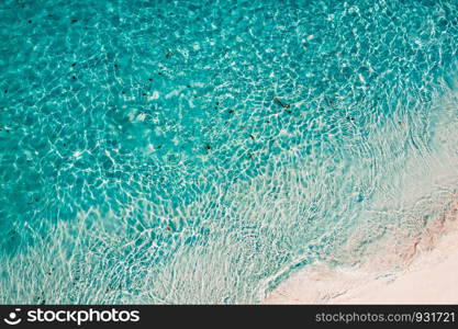 Aerial View of the beach in Boulder Island or Nga Khin Nyo Gyee Island, Myanmar