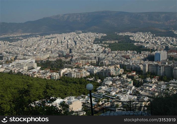 Aerial view of the city Athens, Greece