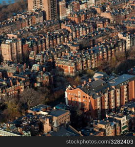 Aerial view of the city of Boston, Massachusetts, USA