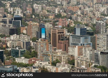Aerial view of the city, Santiago, Santiago Metropolitan Region, Chile