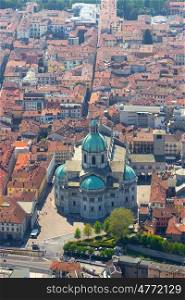 aerial view of the Duomo of Como, Italy