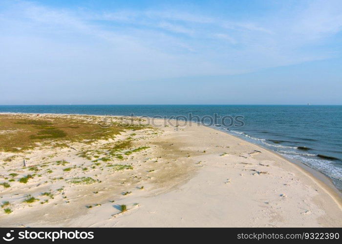 Aerial view of the Fort Morgan, Alabama beach. Fort Morgan, Alabama beach