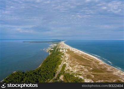 Aerial view of the Fort Morgan, Alabama beach. Fort Morgan, Alabama beach
