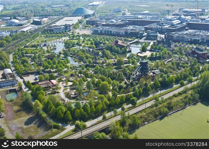 aerial view of the shopping center Centro in Oberhausen
