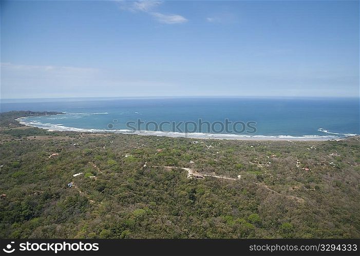 Aerial view of the shoreline of Costa Rica