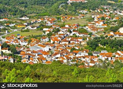 Aerial View of the Small Modern Town in Portugal