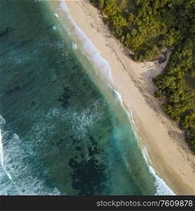 Aerial view of tropical beach, Bali, Indonesia