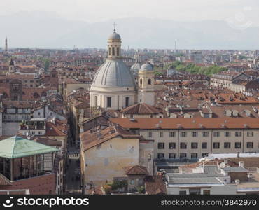 Aerial view of Turin. Aerial view of the city of Turin in Piedmont Italy