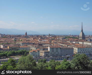 Aerial view of Turin. Aerial view of the city of Turin, Italy seen from the hill