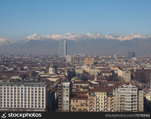 Aerial view of Turin. Aerial view of the city of Turin, Italy seen from the hill