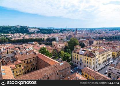 Aerial view of Verona in a summer day, Italy