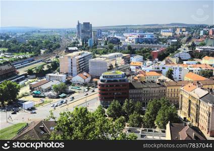 Aerial view on Brno downtown, Czech Republic