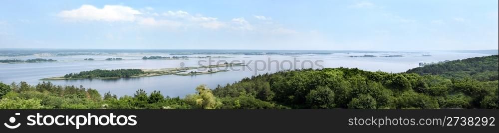 aerial view on Dnipro river. panorama xxxl